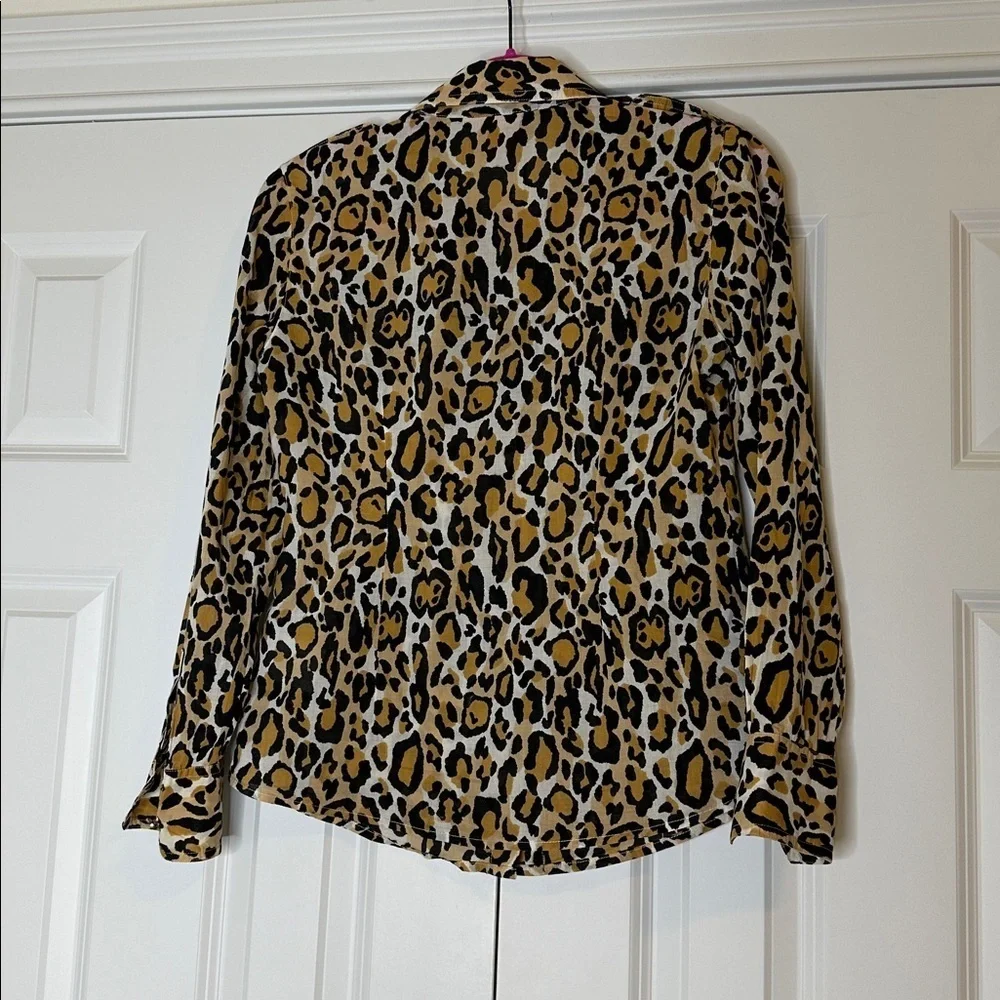 Tory Burch leopard print shirt Sz2